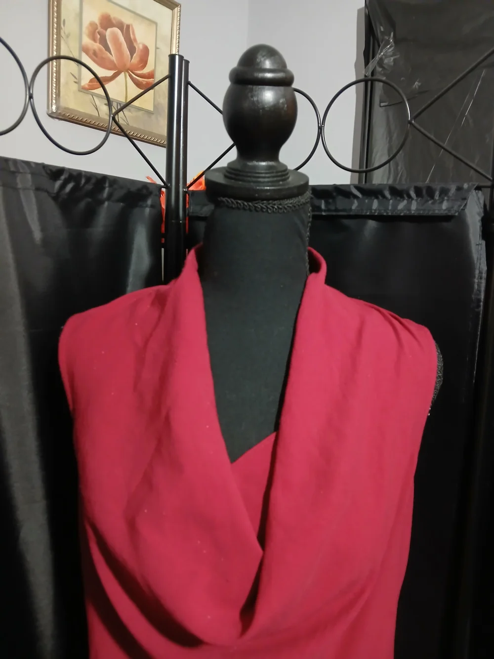 Theory Sleeveless Cowl Neck Top in Burgundy Red Women's Petite Small - Picture 3 of 8